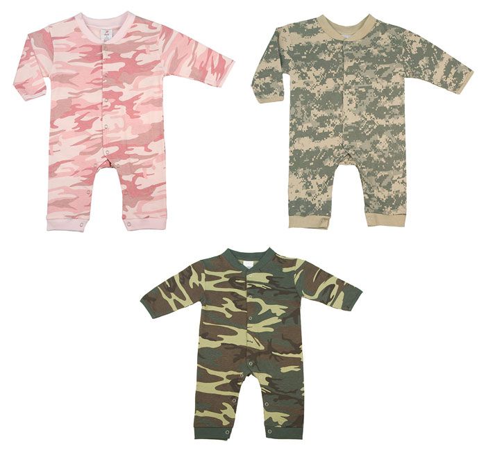 Long Sleeve Leg Military Baby Infant 1PC BodySuit Onsie  