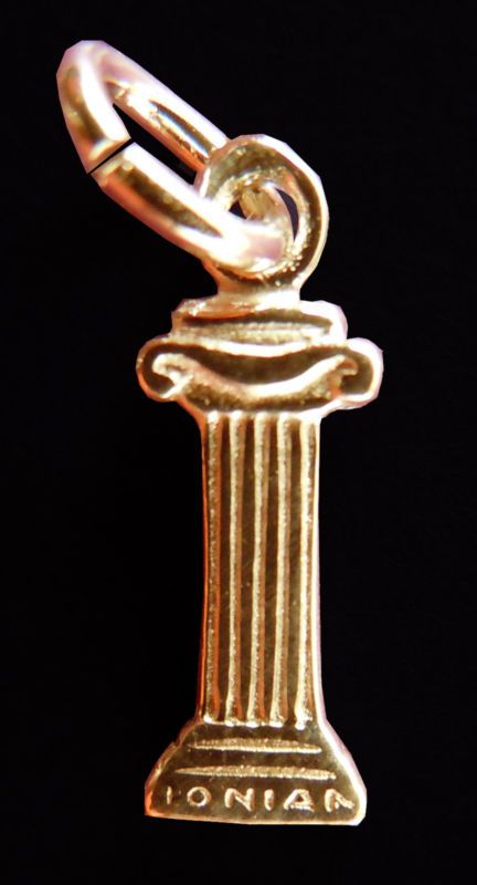 Sorority Scholarship Chairmans Greek Column 10k Dangle  