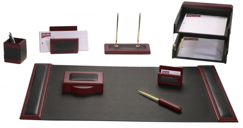 Rosewood & Leather 10Pc Desk Set Pad   D8020  