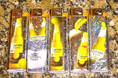 LOT OF 5 CORONA BEER COMPANY LIGHTERS SET COLLECTABLE  