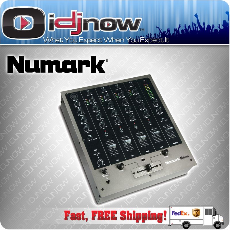 NUMARK M6 USB Four Channel USB DJ Mixer 676762164115  