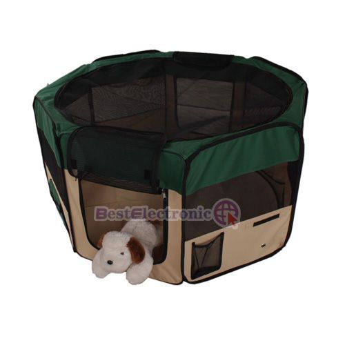 Green 49 PET PUPPY DOG PLAYPEN EXERCISE PEN KENNEL  