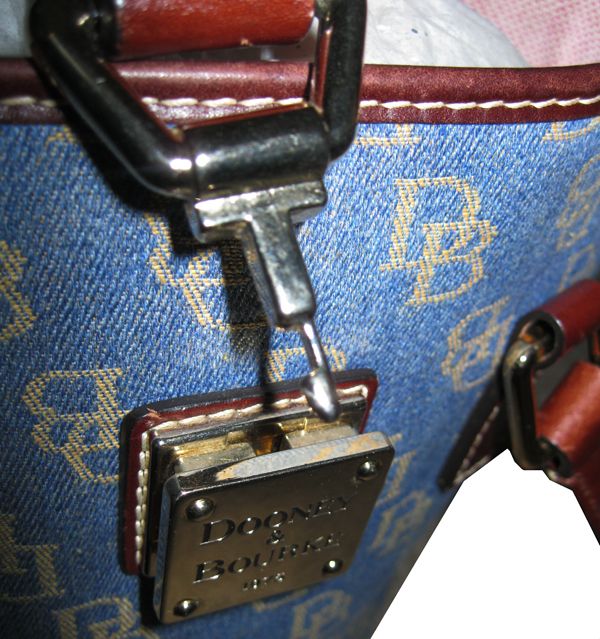 DOONEY & BOURKE DENIM TOTE SHOPPER HANDBAG BAG BLUE EUC  