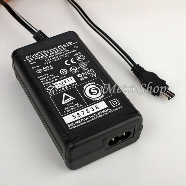 New AC Power Adapter For Sony AC L10A AC L10B 8.4V 1.5A