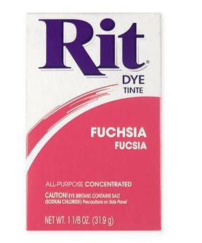 FUCHSIA PINK RIT FABRIC CRAFT BASKETRY DYE POWDER TINT  