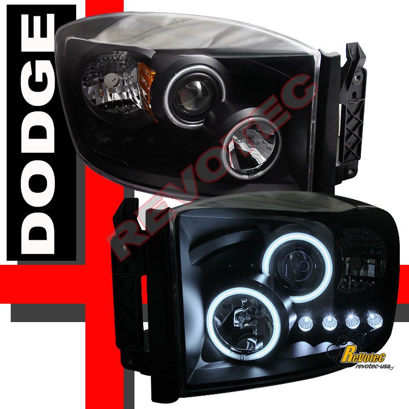 06 07 08 DODGE RAM 1500 2500 HALO PROJECTOR HEAD LIGHTS  