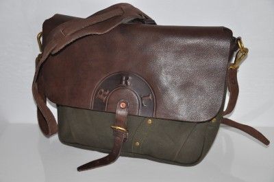 Ralph Lauren RRL LEATHER & HEAVY CANVAS Messenger Bag  