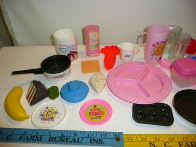 HUGE lot of kids baby play dishes Barbie Kitchen fruit food plates 