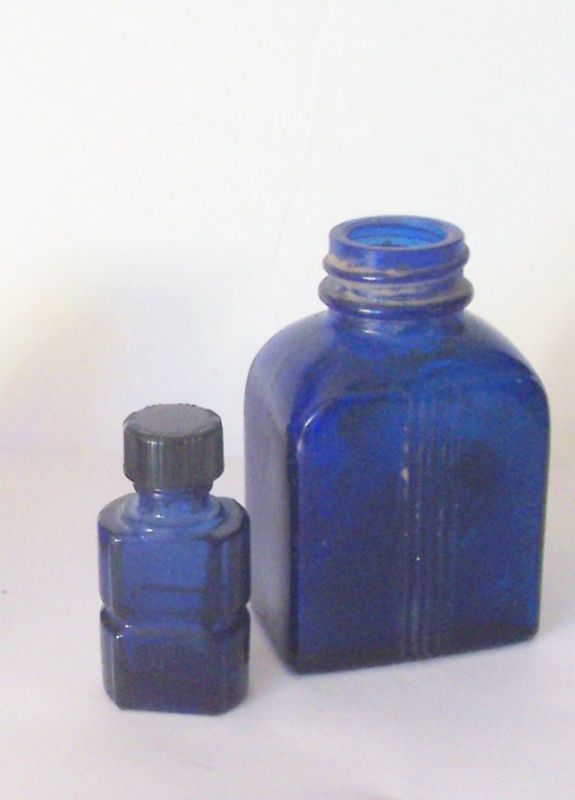 Vintage Coblat Blue Medicine Bottle  