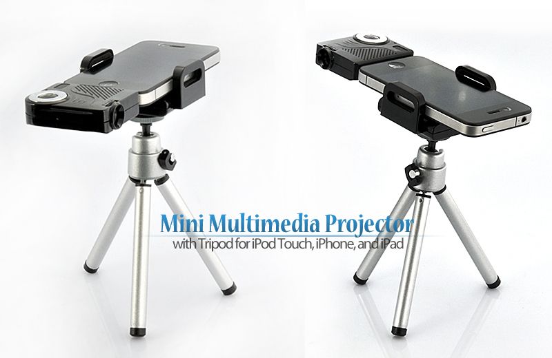 Mini Multimedia Projector with Tripod for iPod Touch, iPhone, and iPad