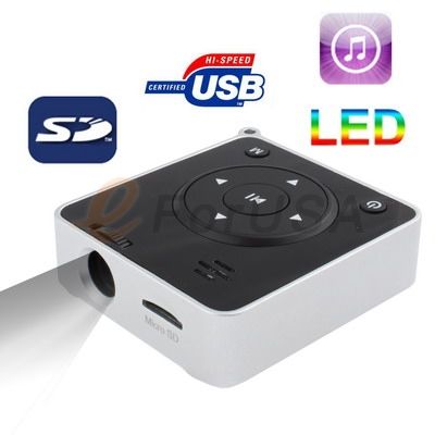 Portable MINI Music Projector LED 64“projection Notebook PC Laptop 