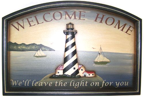 NEW CAPE COD Wood Nautical Ocean LIGHTHOUSE Bar Sign  