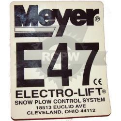 Genuine OEM Meyer E 47 Pump Sticker Decal Part # 21952  