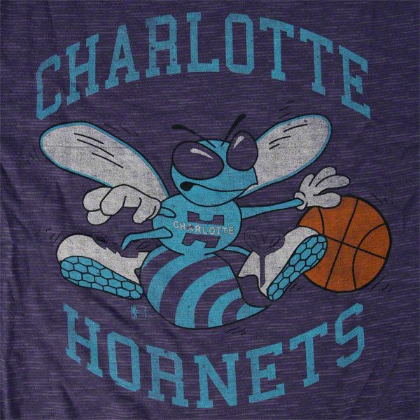 Charlotte Hornets 47 Brand Purple Vintage Logo Scrum T Shirt  