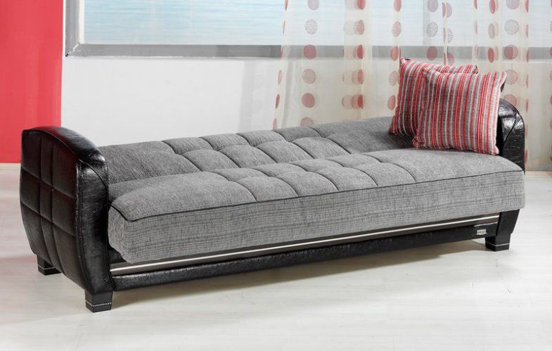 MODA ZiLKADE GRAY sleeper SOFA storage convertible  