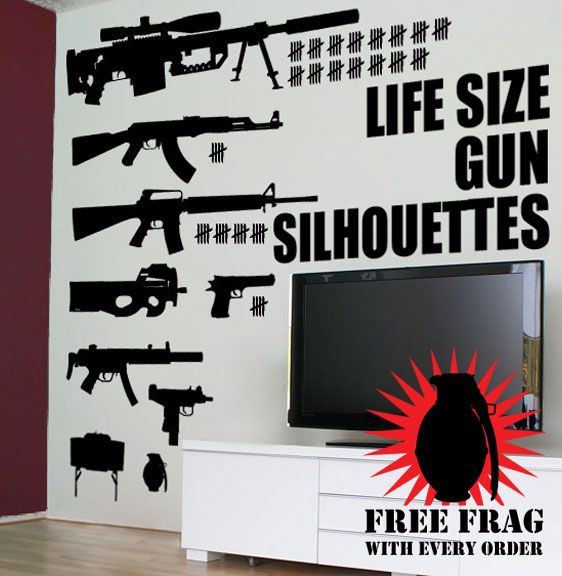 Call of Duty LIFESIZE Machine Gun Decal Stickers COD  