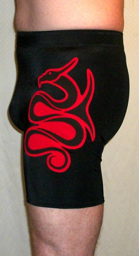 NEW PRO WRESTLING GEAR RED BLACK MENS TIGHTS MMA SHORTS  