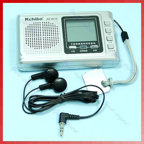 Shortwave AM FM SW 9 Band Radio Receiver W Clock Off On  