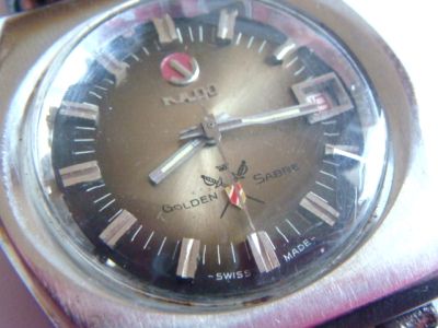 watch rado golden sabre 25 jewels all working wel dial hands crown is 