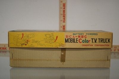   RCA NBC MOBILE COLOR T.V. TRUCK WITH ORIGINAL BOX BATTERY OP TV  