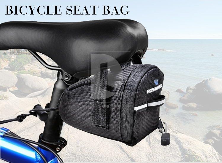 Cycling Bicycle Bike Saddle Outdoor Pouch Seat Bag BLK  