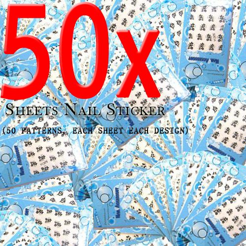   Art 3D Flower Design Self Adhesive Nail Tips Decal Stickers  