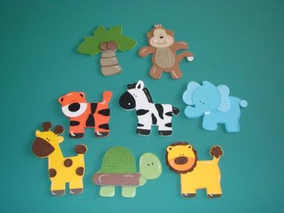 Safari Animals Set Baby NEW Nursery Wall Decor Jungle 8  