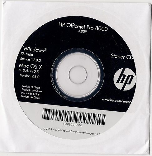 Hp officejet pro8000 Set Up CD For Windows XP Vista Mac  