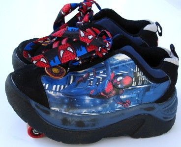 Marvel Spiderman Skate Street Flyers Shoes Boy Sz 7  