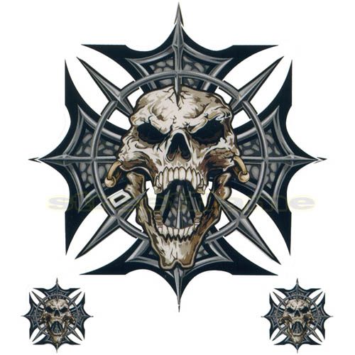 SKULL DECAL GRAPHIC for MOTORCYCLE WINDSCREENS  