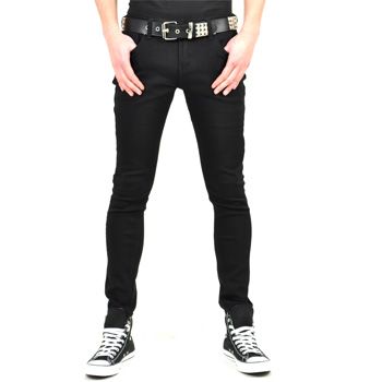 Criminal Damage Mens Rainbow Skinny Fit Jeans Black  