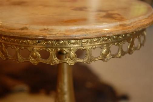 Brass & Onyx Italian Table  