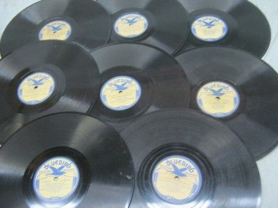 lot of 8 BUFF BLUEBIRD LABEL 78 RPM RECORDS   VERY OLD  