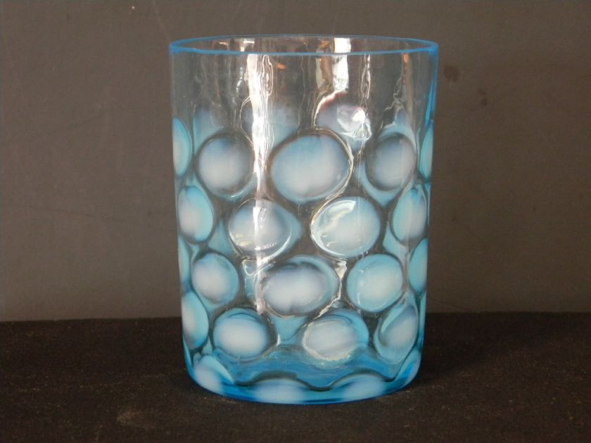 Fenton Blue Coin Dot Water Glass (713)  